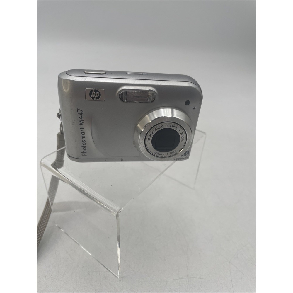HP Photosmart M447 5MP Digital Camera 3X Zoom+Battery+SD Card-Tested